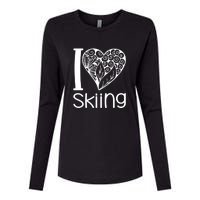 I Love Skiing Gift For Skier Womens Cotton Relaxed Long Sleeve T-Shirt