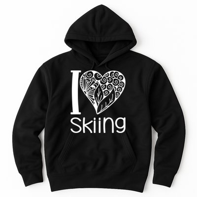 I Love Skiing Gift For Skier Hoodie