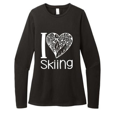 I Love Skiing Gift For Skier Womens CVC Long Sleeve Shirt