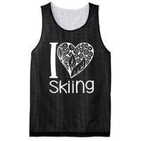 I Love Skiing Gift For Skier Mesh Reversible Basketball Jersey Tank