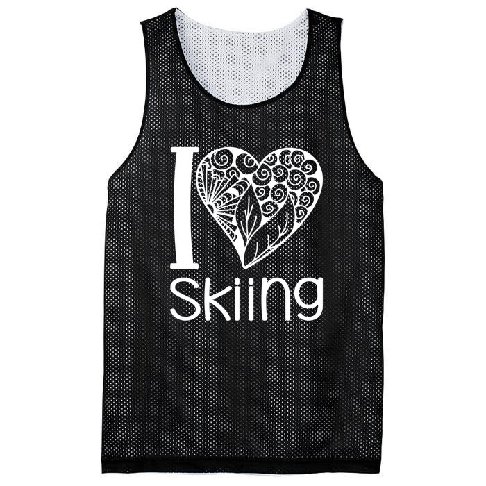 I Love Skiing Gift For Skier Mesh Reversible Basketball Jersey Tank