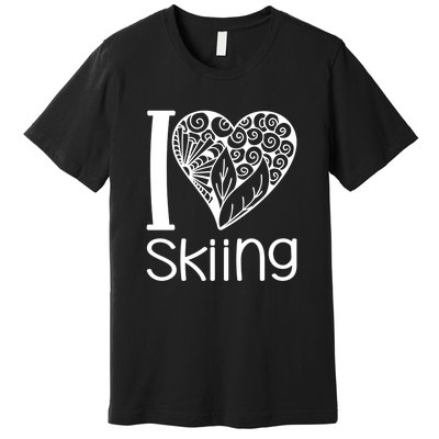 I Love Skiing Gift For Skier Premium T-Shirt