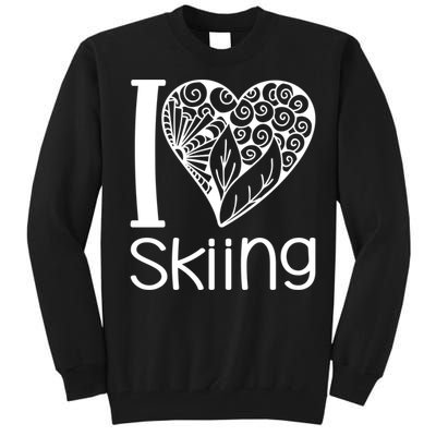 I Love Skiing Gift For Skier Tall Sweatshirt