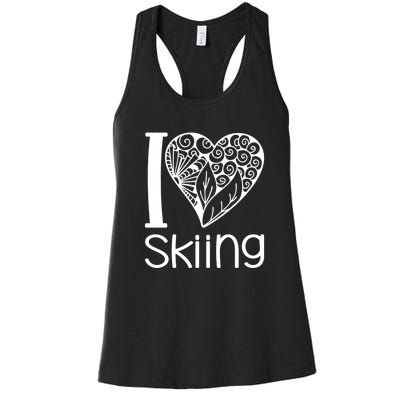 I Love Skiing Gift For Skier Women's Racerback Tank