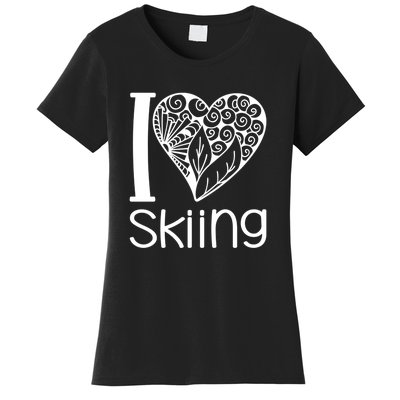 I Love Skiing Gift For Skier Women's T-Shirt