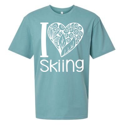 I Love Skiing Gift For Skier Sueded Cloud Jersey T-Shirt