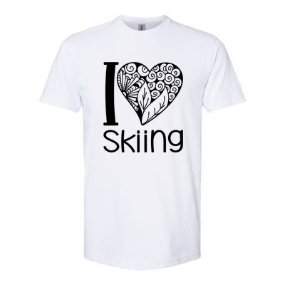 I Love Skiing Gift For Skier Softstyle CVC T-Shirt