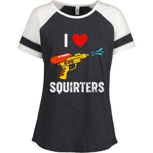 I Love Squirters Funny I Heart Squirters Enza Ladies Jersey Colorblock Tee