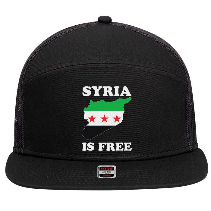 I Love Syria Is Free Syrian Map New Syrian Flag 7 Panel Mesh Trucker Snapback Hat