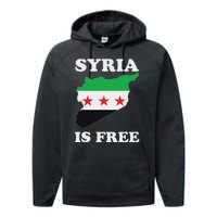 I Love Syria Is Free Syrian Map New Syrian Flag Performance Fleece Hoodie