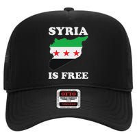 I Love Syria Is Free Syrian Map New Syrian Flag High Crown Mesh Back Trucker Hat