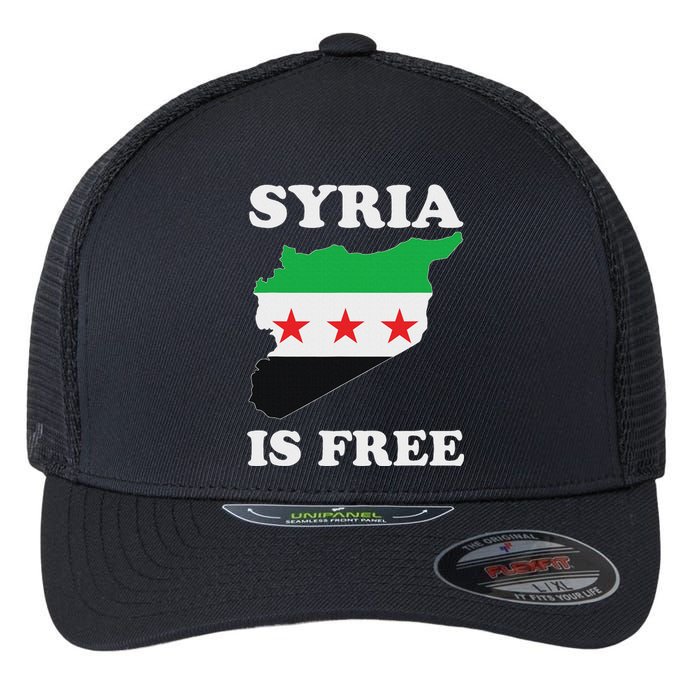 I Love Syria Is Free Syrian Map New Syrian Flag Flexfit Unipanel Trucker Cap