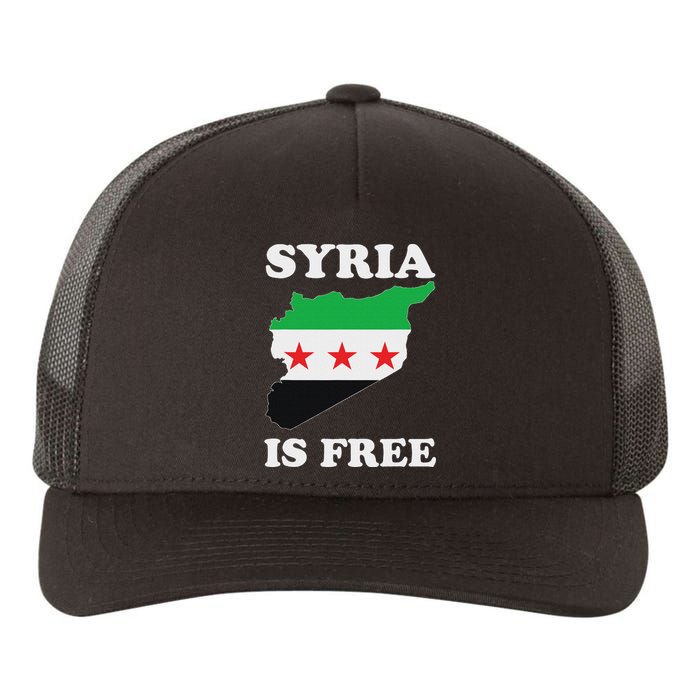 I Love Syria Is Free Syrian Map New Syrian Flag Yupoong Adult 5-Panel Trucker Hat