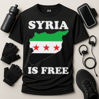I Love Syria Is Free Syrian Map New Syrian Flag Cooling Performance Crew T-Shirt