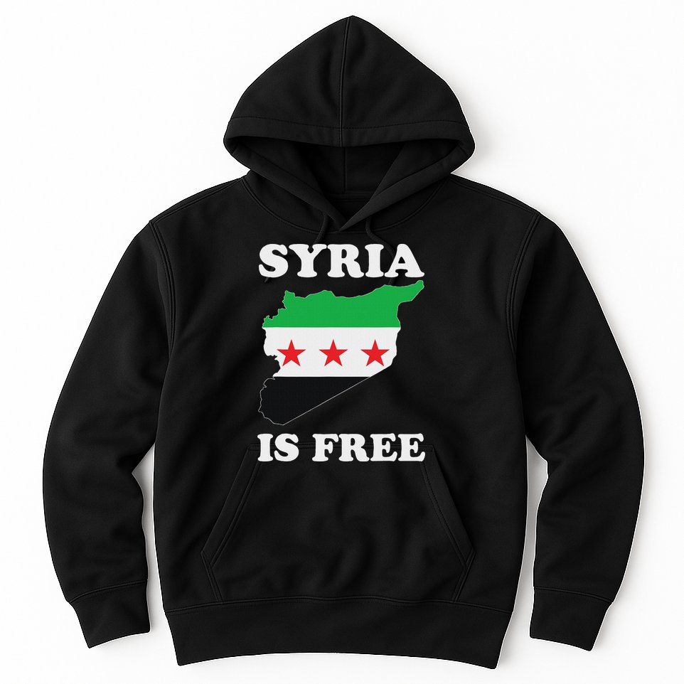 I Love Syria Is Free Syrian Map New Syrian Flag Hoodie