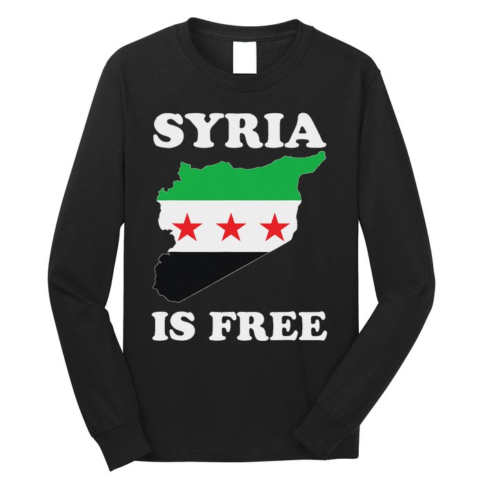 I Love Syria Is Free Syrian Map New Syrian Flag Long Sleeve Shirt