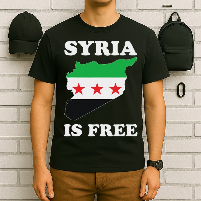 I Love Syria Is Free Syrian Map New Syrian Flag T-Shirt