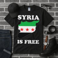 I Love Syria Is Free Syrian Map New Syrian Flag Tall T-Shirt