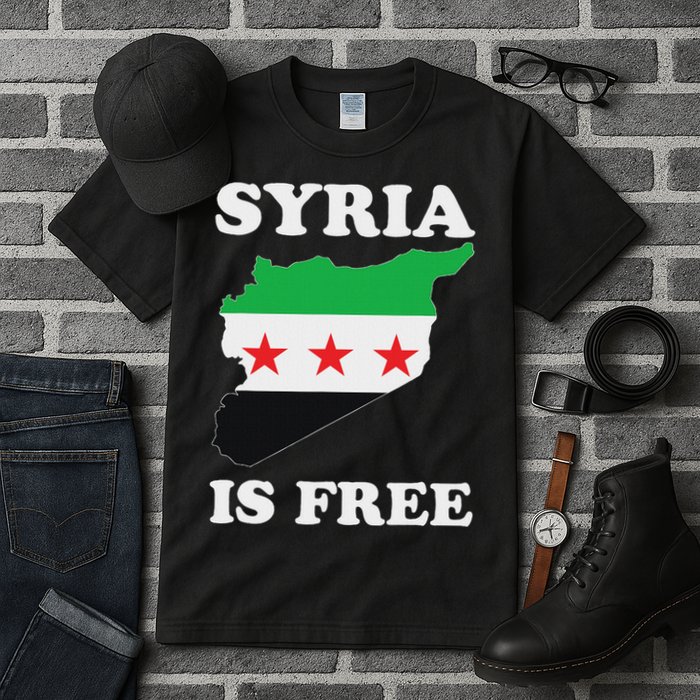 I Love Syria Is Free Syrian Map New Syrian Flag Tall T-Shirt