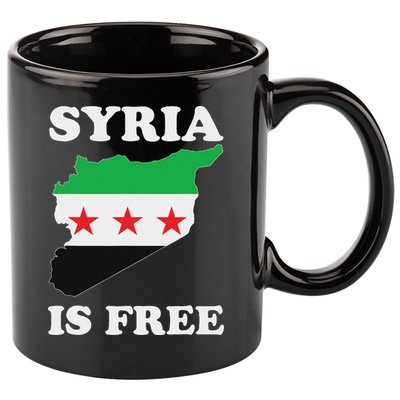 I Love Syria Is Free Syrian Map New Syrian Flag 11oz C Handle Ceramic Mug