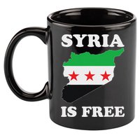 I Love Syria Is Free Syrian Map New Syrian Flag 11oz C Handle Ceramic Mug