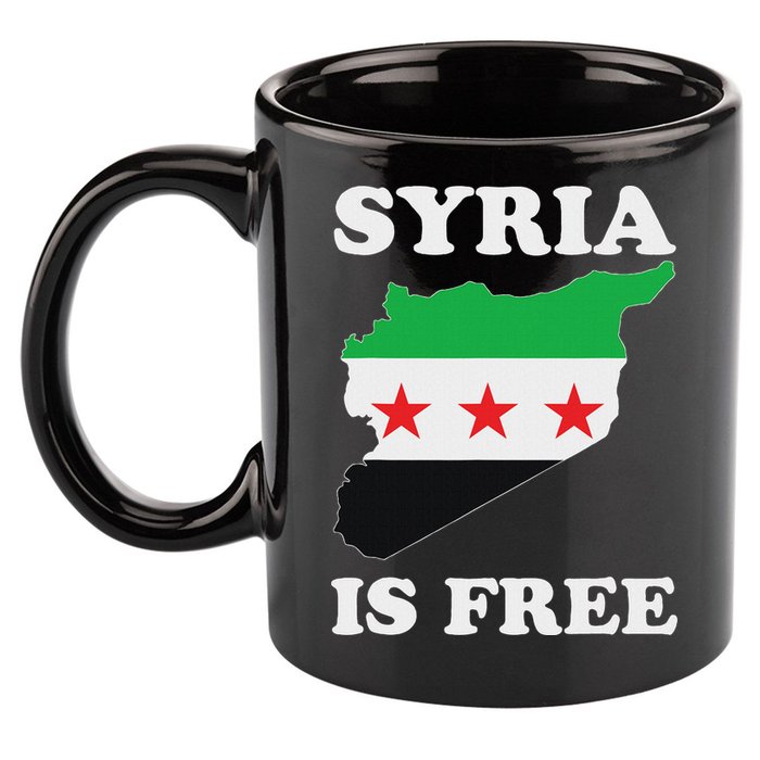 I Love Syria Is Free Syrian Map New Syrian Flag 11oz C Handle Ceramic Mug