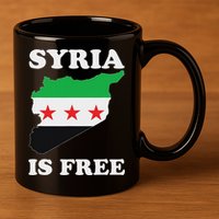 I Love Syria Is Free Syrian Map New Syrian Flag 11oz C Handle Ceramic Mug