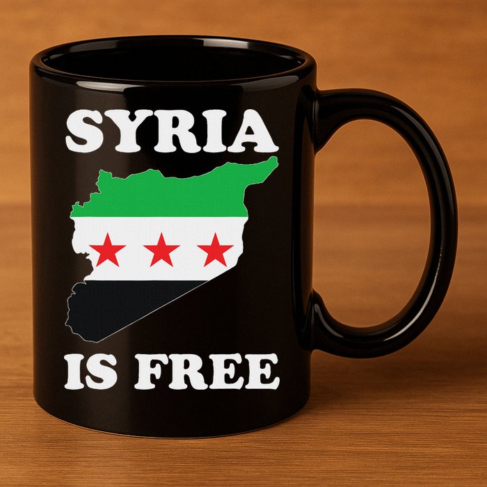 I Love Syria Is Free Syrian Map New Syrian Flag 11oz C Handle Ceramic Mug