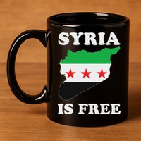 I Love Syria Is Free Syrian Map New Syrian Flag 11oz C Handle Ceramic Mug