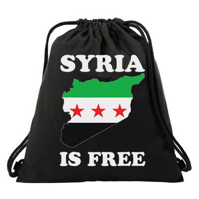 I Love Syria Is Free Syrian Map New Syrian Flag Drawstring Bag