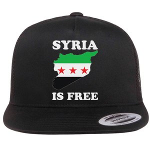 I Love Syria Is Free Syrian Map New Syrian Flag Flat Bill Trucker Hat