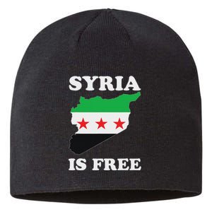 I Love Syria Is Free Syrian Map New Syrian Flag Sustainable Beanie