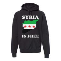 I Love Syria Is Free Syrian Map New Syrian Flag Premium Hoodie