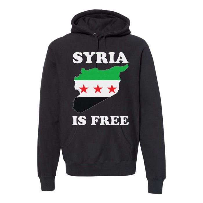 I Love Syria Is Free Syrian Map New Syrian Flag Premium Hoodie