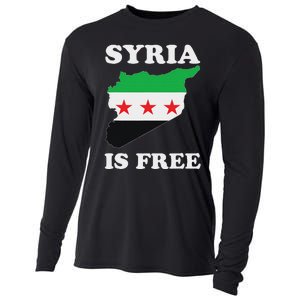 I Love Syria Is Free Syrian Map New Syrian Flag Cooling Performance Long Sleeve Crew