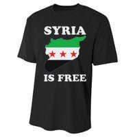 I Love Syria Is Free Syrian Map New Syrian Flag Performance Sprint T-Shirt