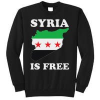 I Love Syria Is Free Syrian Map New Syrian Flag Tall Sweatshirt