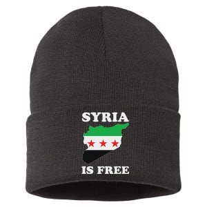 I Love Syria Is Free Syrian Map New Syrian Flag Sustainable Knit Beanie