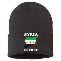 I Love Syria Is Free Syrian Map New Syrian Flag Sustainable Knit Beanie