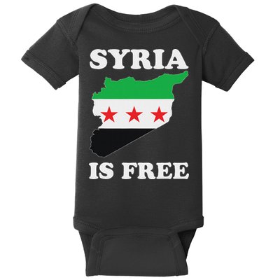 I Love Syria Is Free Syrian Map New Syrian Flag Baby Bodysuit