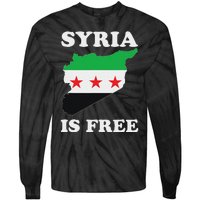 I Love Syria Is Free Syrian Map New Syrian Flag Tie-Dye Long Sleeve Shirt