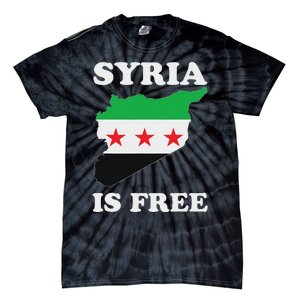 I Love Syria Is Free Syrian Map New Syrian Flag Tie-Dye T-Shirt