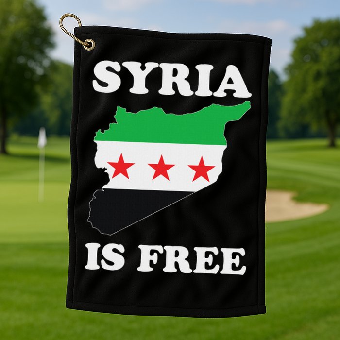 I Love Syria Is Free Syrian Map New Syrian Flag Golf Towel