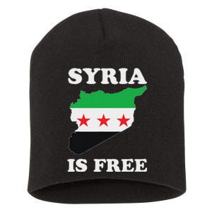 I Love Syria Is Free Syrian Map New Syrian Flag Short Acrylic Beanie