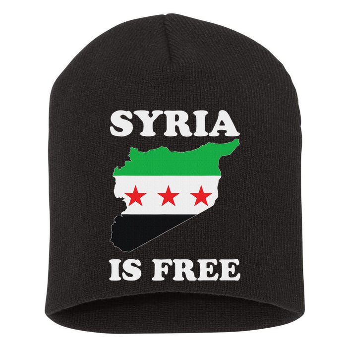 I Love Syria Is Free Syrian Map New Syrian Flag Short Acrylic Beanie