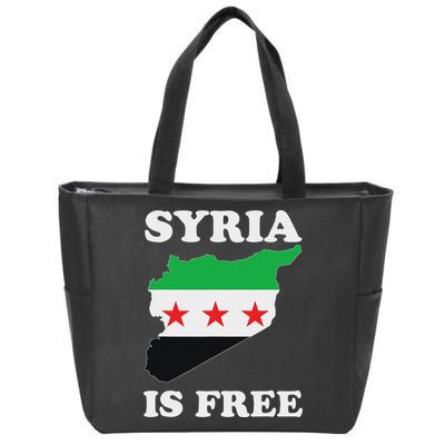 I Love Syria Is Free Syrian Map New Syrian Flag Zip Tote Bag