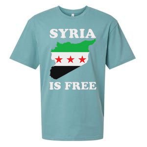 I Love Syria Is Free Syrian Map New Syrian Flag Sueded Cloud Jersey T-Shirt