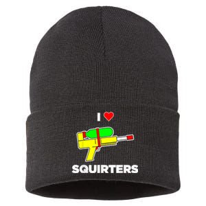 I Love Squirters Quote Sustainable Knit Beanie