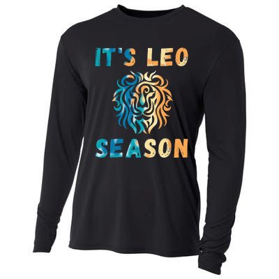 It's Leo Season Celtic Design Retro Colors Lion Zodiac Cooling Performance Long Sleeve Crew