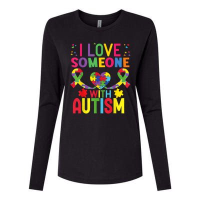 I Love Someone With Autism Awareness Gift Womens Cotton Relaxed Long Sleeve T-Shirt